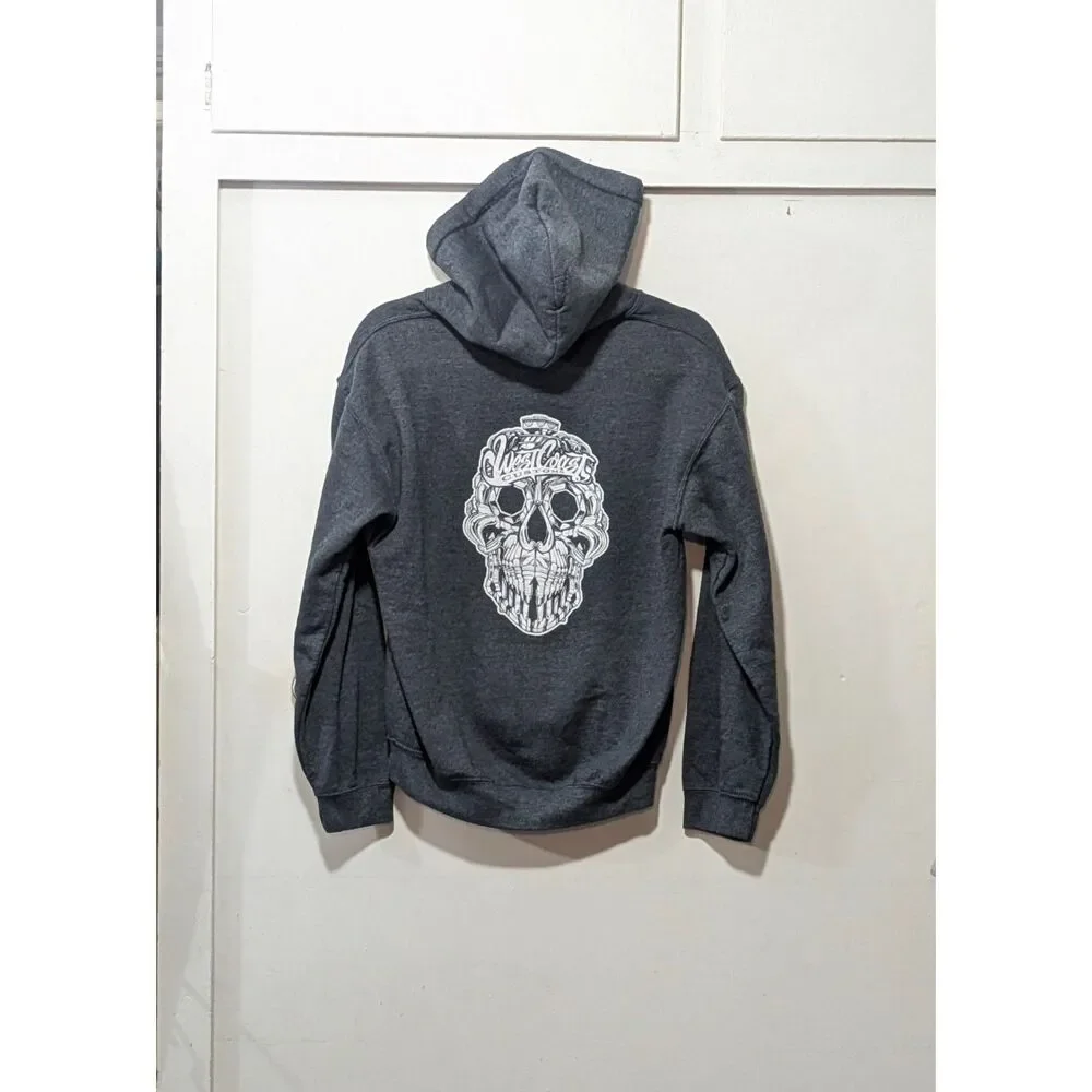 Grey Skull Hoodie - West Coast Customs x Six Flags Magic Mountain Collab. sz. S